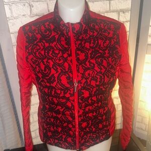 MICHAEL Michael Kors Black and Red Patterned Bomber Jacket